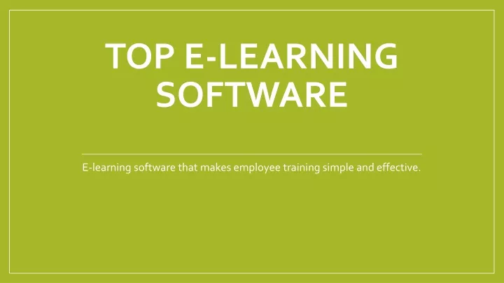 top e learning software