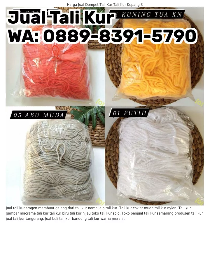 harga jual dompet tali kur tali kur kepang 3