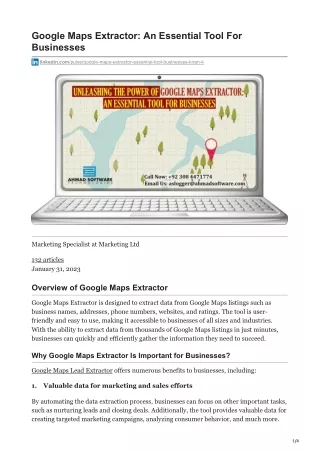 google maps extractor an essential tool