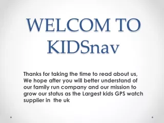 welcom to kidsnav