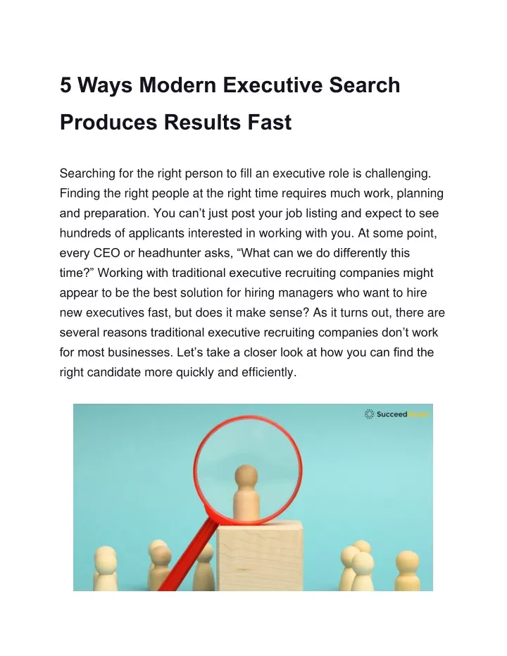 5 ways modern executive search