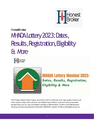 MHADA Lottery 2023_ Dates, Results, Registration, Eligibility & More
