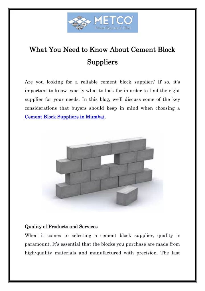 what you need to know about cement block what