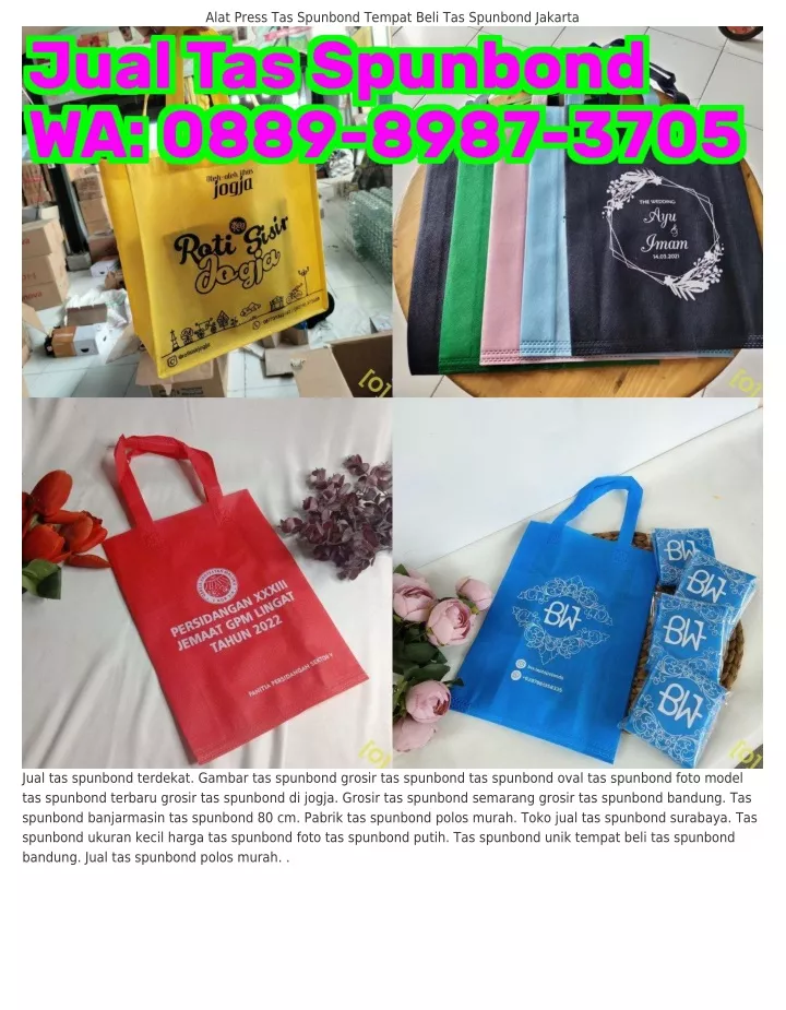 Ppt 0889898ᜪᣮᜪ05 Wa Tas Spunbond Polos Membuat Tas Spunbond Powerpoint Presentation Id 0510