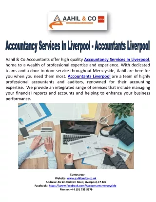 Accountancy Services In Liverpool - Accountants Liverpool
