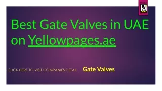 Best Gate Valves in UAE on Yellowpages.ae