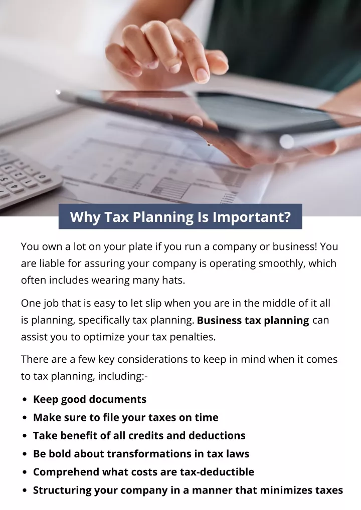 why tax planning is important