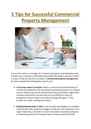 5 Tips for Successful Commercial Property Management