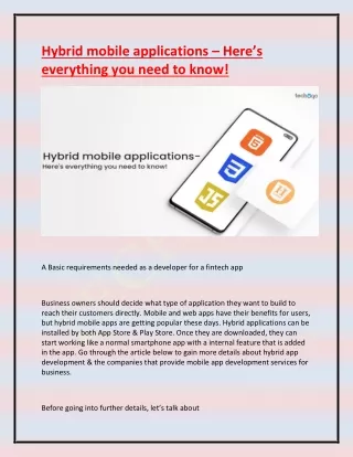 hybrid mobile applications here s everything