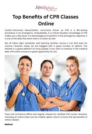 top benefits of cpr classes online