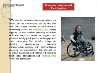 Community Access and Participation