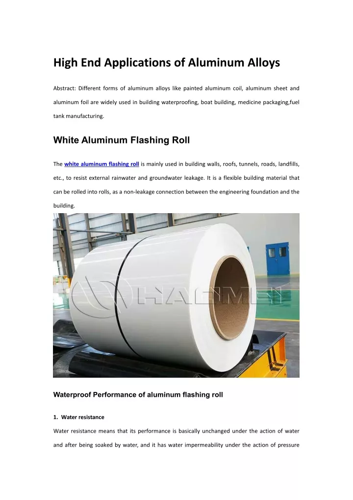 high end applications of aluminum alloys