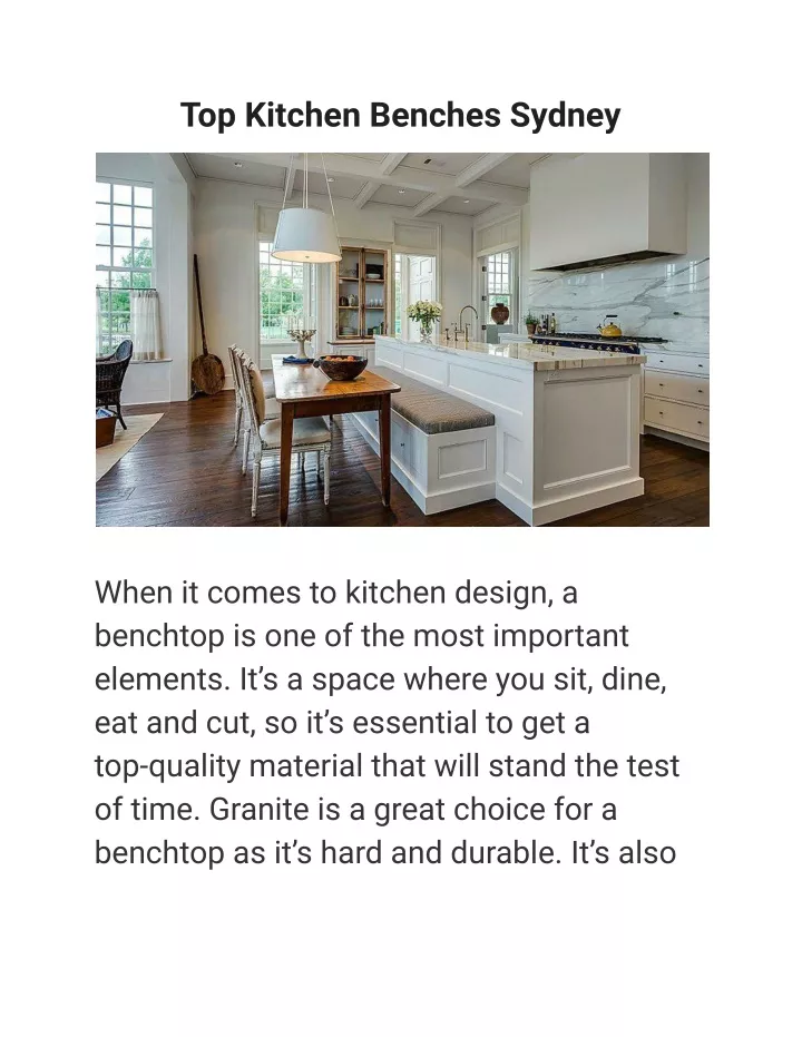 top kitchen benches sydney