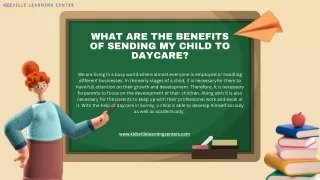 What are the benefits of sending my child to daycare