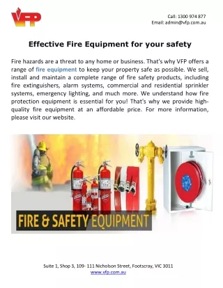 Effective Fire Equipment for your safety