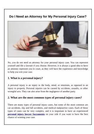 Do I Need a Lawyer for Personal Injury
