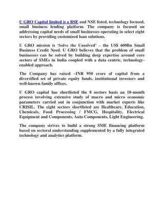 U GRO Capital limited is a BSE and NSE listed (1)