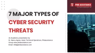 7 Major Types of Cyber Security Threats
