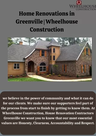 Renovations for custom homes in Simpsonville, SC | Wheelhouse Construction