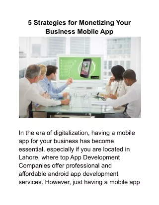 5 strategies for monetizing your business mobile