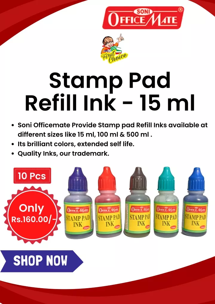 stamp pad refill ink 15 ml soni officemate