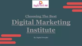 Choosing the best Digital Marketing Institute