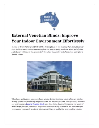 external venetian blinds improve your indoor