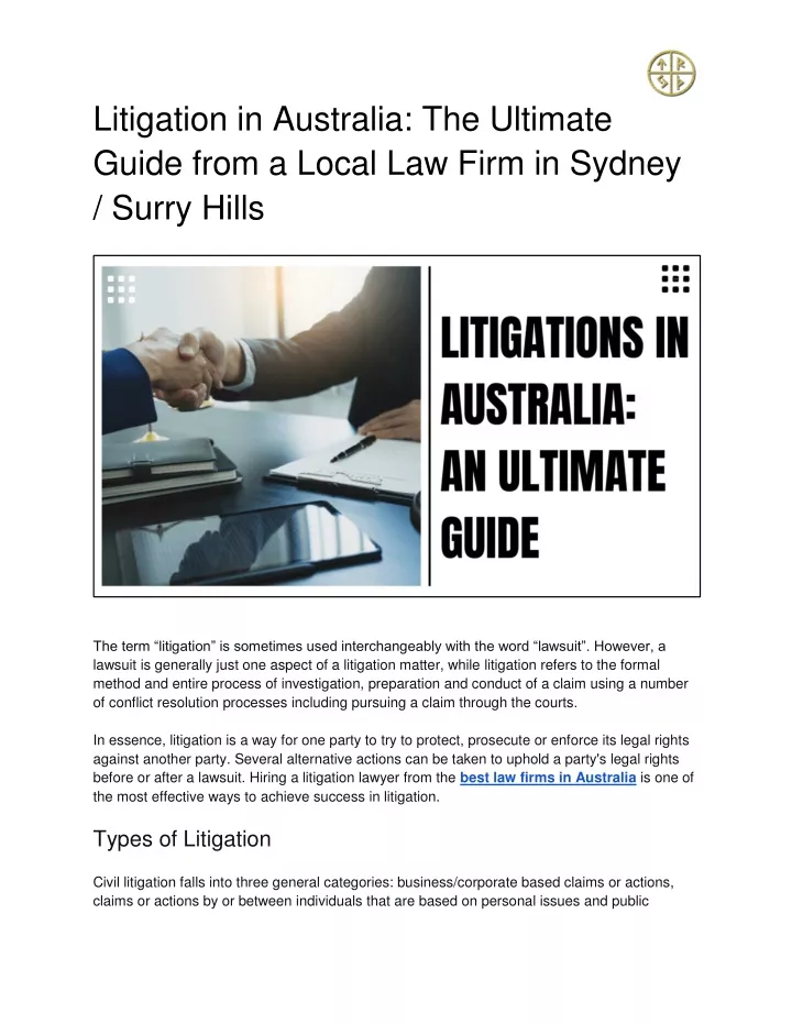litigation in australia the ultimate guide from