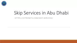 Skip Services in Abu Dhabi
