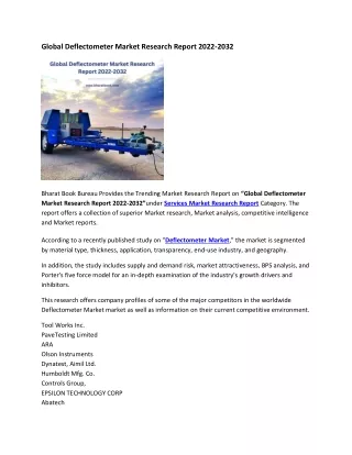 global deflectometer market research report 2022
