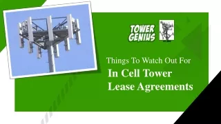Things To Watch Out For When Negotiating A Cell Tower Lease Agreement