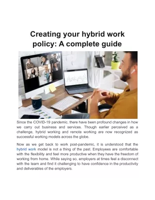 creating your hybrid work policy a complete guide