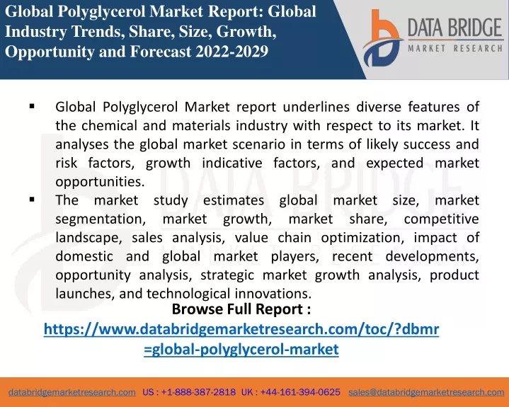 global polyglycerol market report global industry