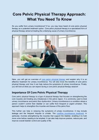 Core Pelvic Physical Therapy Approach_ What You Need To Know
