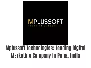 Mplussoft Technologies: Leading Digital Marketing Company in Pune, India