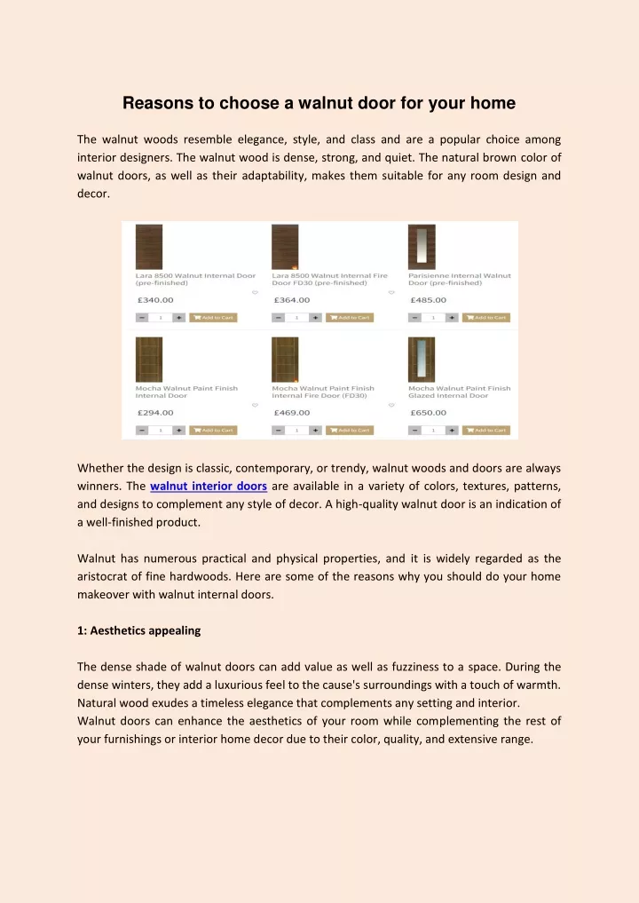 reasons to choose a walnut door for your home