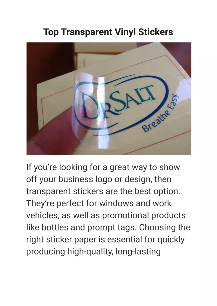 top transparent vinyl stickers