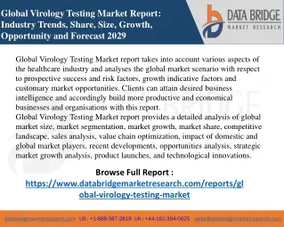 global virology testing market report industry