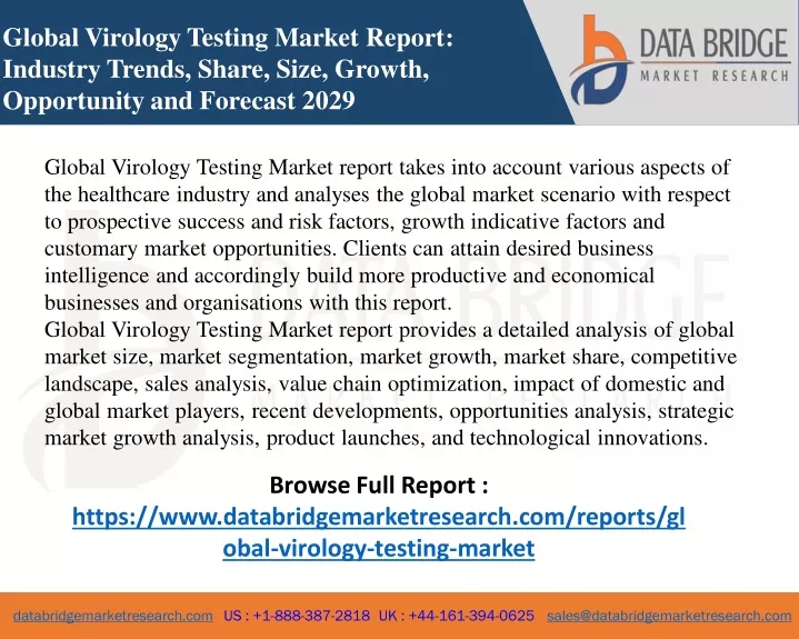global virology testing market report industry