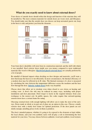What do you exactly need to know about external doors