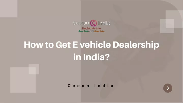 how to get e vehicle dealership in india