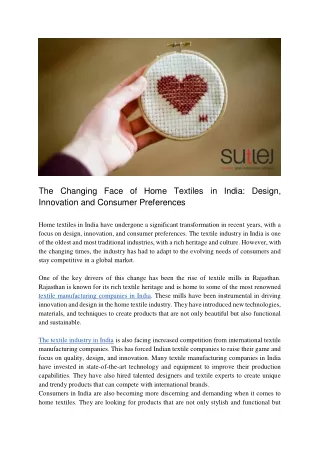 The Changing Face of Home Textiles in India_ Design, Innovation and Consumer Preferences