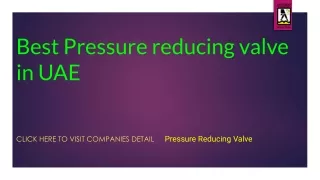 Best Pressure reducing valve in UAE
