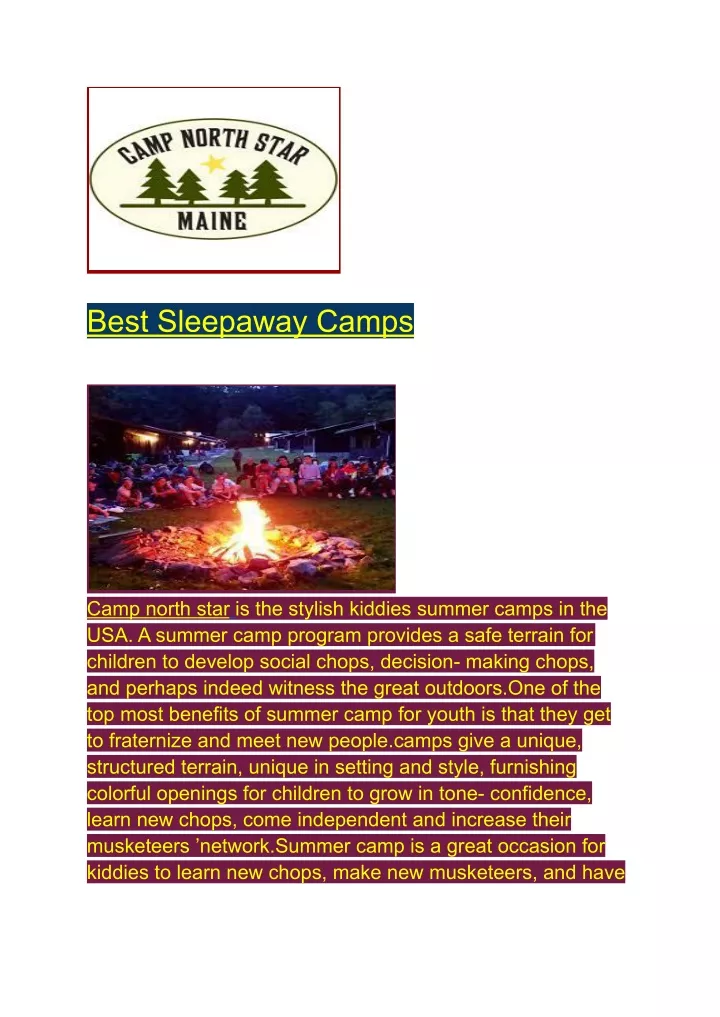 best sleepaway camps