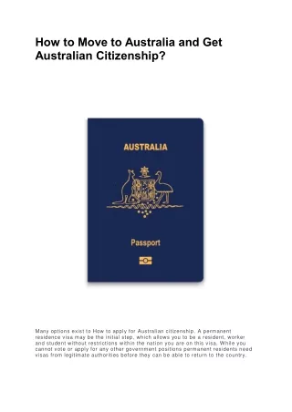 how to move to australia and get australian