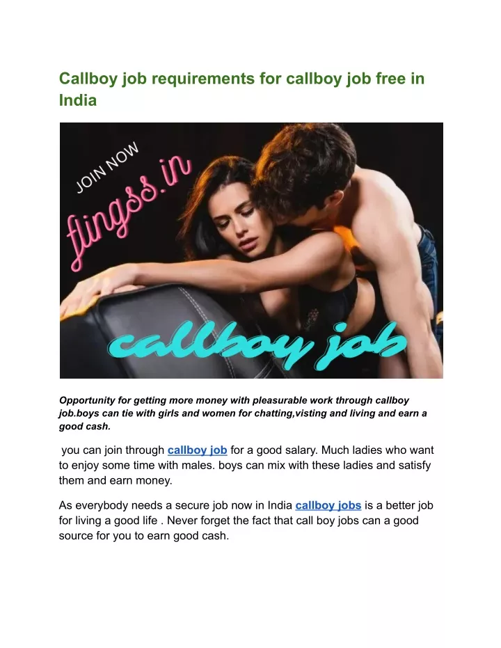 callboy job requirements for callboy job free