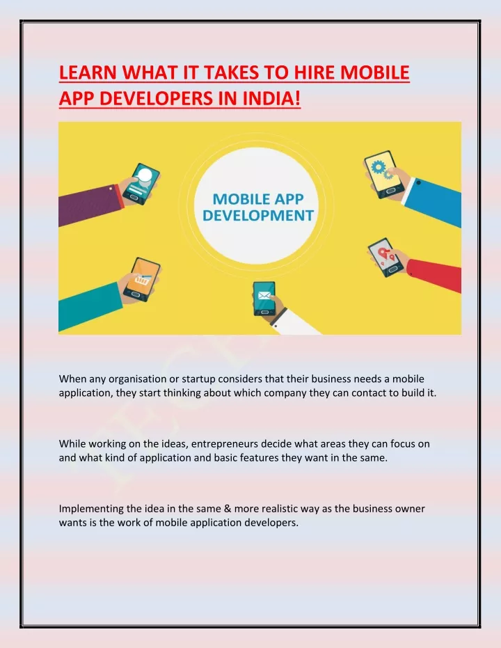 learn what it takes to hire mobile app developers