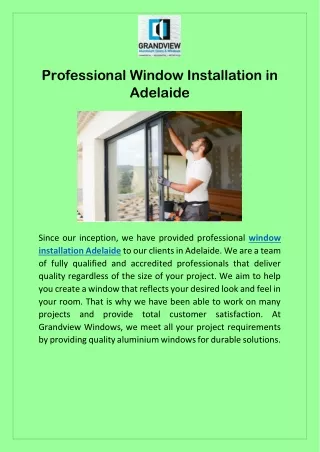 professional window installation in adelaide