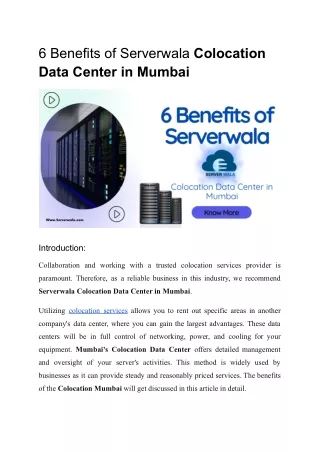 6 benefits of serverwala colocation data center