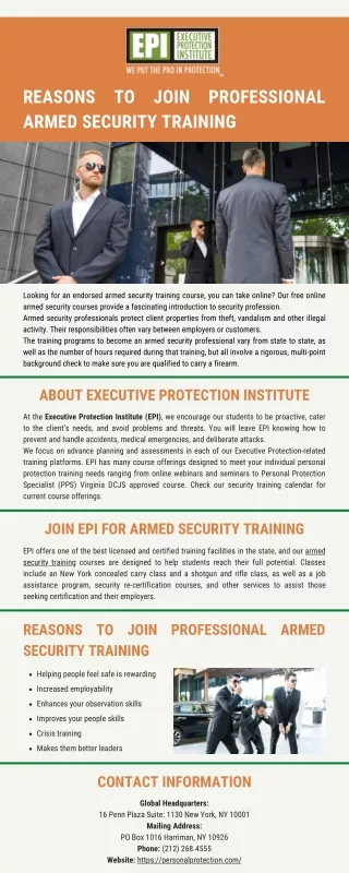 Reasons to Join Professional Armed Security Training
